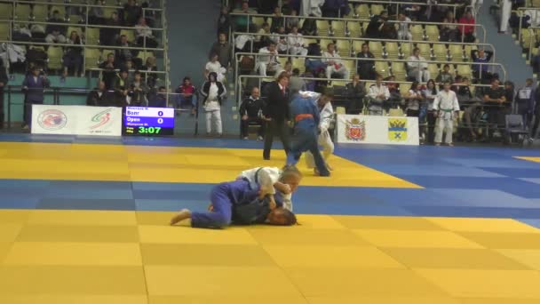 2017年10月21日 女子在柔道比赛中参加全俄柔道锦标赛 All Russian Judo Tournament 以纪念V 切尔诺米丁 Chernomyrdin — 图库视频影像