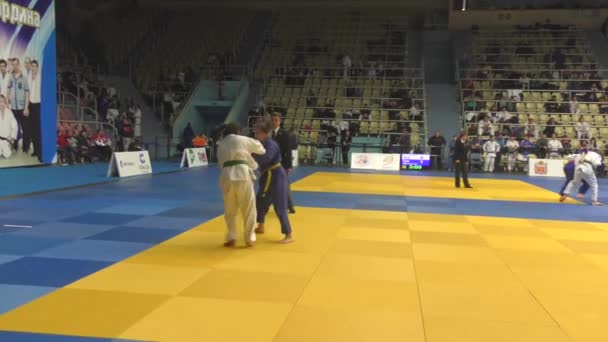 Orenburg Oroszország 2017 Október Lányok Judóban Versenyeznek Orosz Judo Versenyen — Stock videók