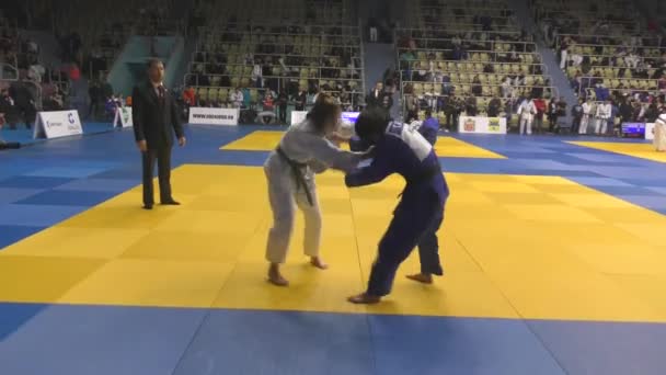 Orenburg Russie Octobre 2017 Les Filles Concourent Judo Tournoi Judo — Video