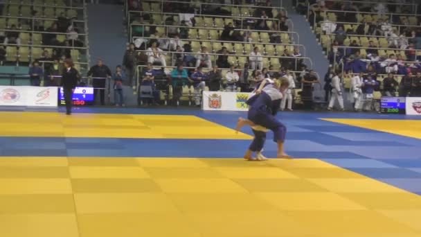 Orenburg Ryssland Oktober 2017 Flickor Tävlar Judo Den Allryska Judo — Stockvideo