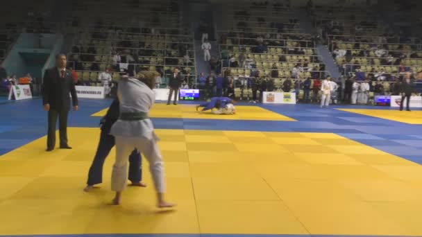 Orenburg Rusia Octubre 2017 Las Niñas Compiten Judo Torneo Judo — Vídeos de Stock