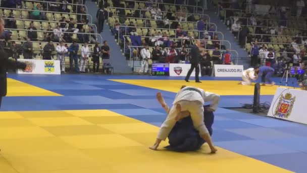 Orenburg Russia Жовтня 2017 Girls Competition Judo Всеросійському Турнірі Дзюдо — стокове відео