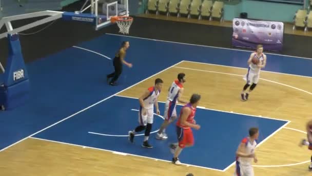 Оренбург Россия Июня 2019 Года Мужчины Играют Баскетбол Межрегиональном Финале — стоковое видео