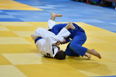 Orenburg, Rusya Federasyonu - 21 Ekim 2017: Boys rekabet Judo