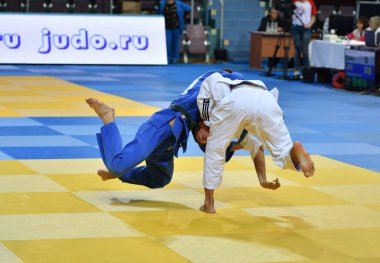 Orenburg, Rusya Federasyonu - 21 Ekim 2017: Boys rekabet Judo