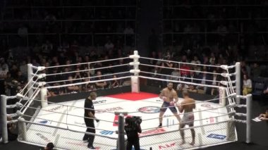 Orenburg, Rusya - 30 Ağustos 2019: Erkekler Uluslararası Dövüş Sanatları Turnuvası (MMA) M - 1 Challenge 104