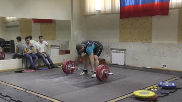 Orenburg Russland Dezember 2017 Jahre Die Knaben Wetteifern Gewichtheben Pokal — Stockvideo