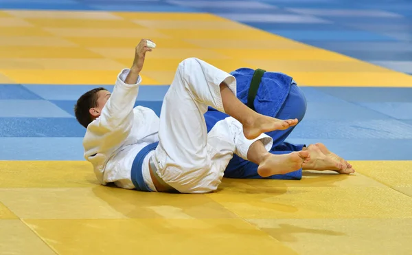 Orenburg Rusia Octombrie 2017 Băieții Concurează Judo Turneul Judo Rusesc — Fotografie, imagine de stoc