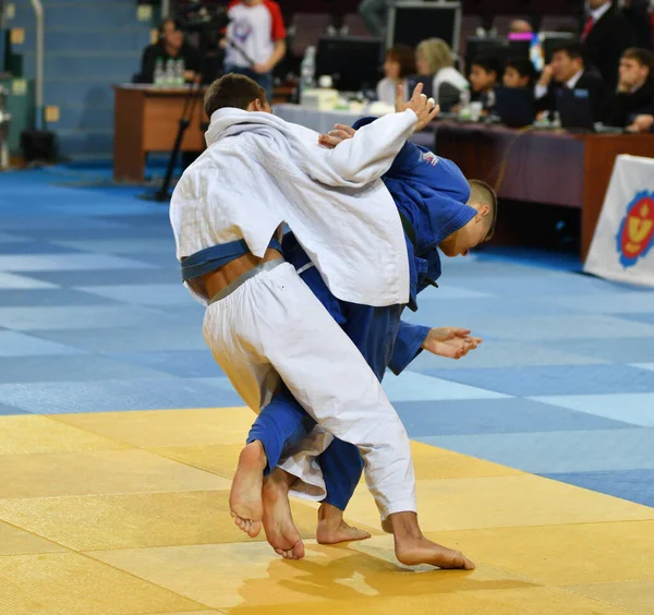 Orenburg Rusland Oktober 2017 Jongens Concurreren Judo Bij Russische Judo — Stockfoto