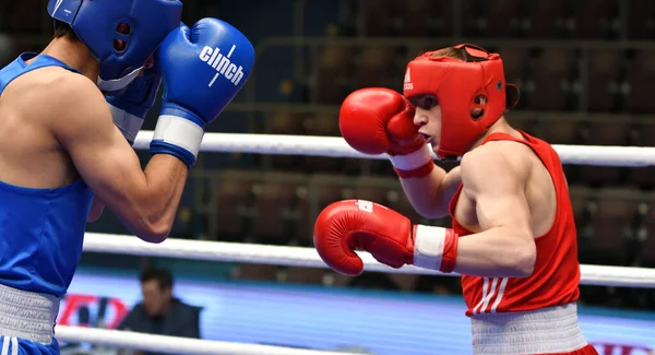 Orenburg Rusia Mayo 2017 Año Chicos Boxeadores Compiten Campeonato Rusia — Foto de Stock