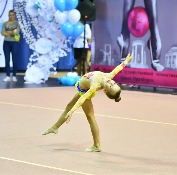 Orenburg Rússia Novembro 2017 Ano Meninas Competem Ginástica Rítmica Campeonato — Fotografia de Stock