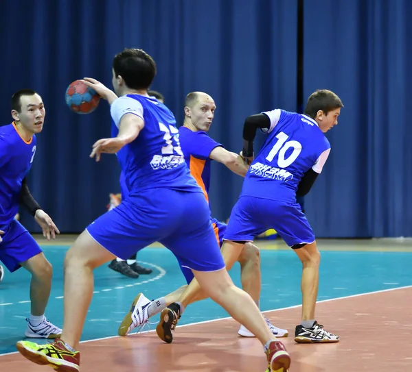 Orenburg Rússia Fevereiro 2018 Ano Meninos Jogam Handebol Torneio Internacional — Fotografia de Stock