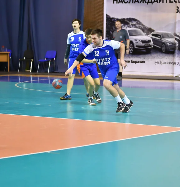 Orenburg Rússia Fevereiro 2018 Ano Meninos Jogam Handebol Torneio Internacional — Fotografia de Stock