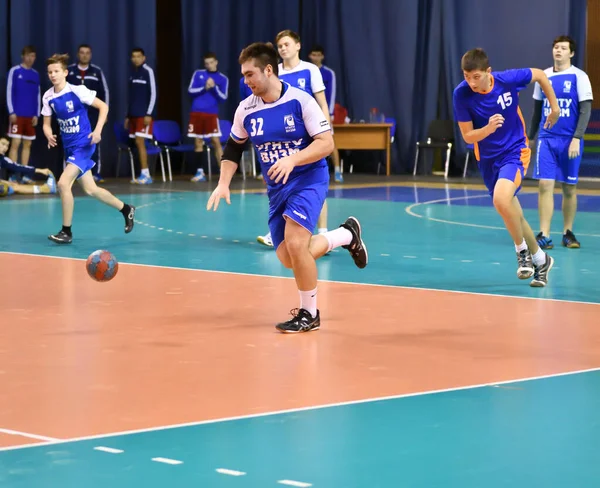 Orenburg Ryssland Februari 2018 Pojkar Spelar Handboll International Handboll Turnering — Stockfoto