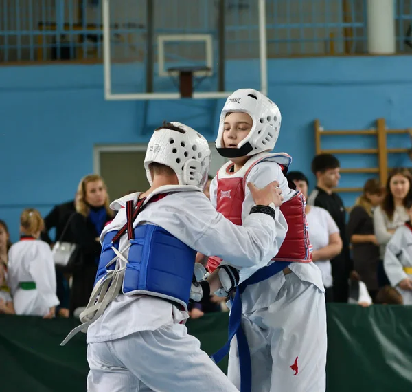 Orenburg Rusia Octubre 2019 Los Niños Compiten Taekwondo Orenburg Open — Foto de Stock