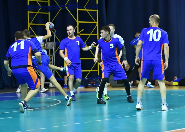 Orenburg Russia February12 2018 Year Boys Play Handball International Handball — Stock Photo, Image