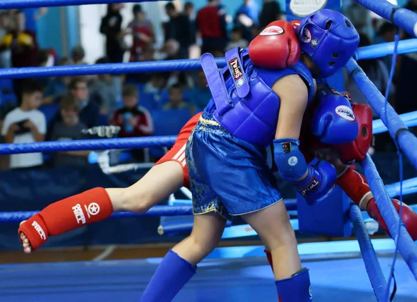 Orenburg Russia October 2019 Boys Compete Thai Boxing Orenburg Cup — Stock Photo, Image