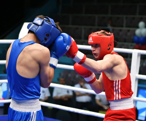 Orenburg Russland Mai 2017 Jahr Jungen Boxer Kämpfen Der Weltmeisterschaft — Stockfoto