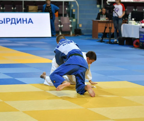 Orenburg Rússia Outubro 2017 Meninos Competem Judô Torneio Judô Russo — Fotografia de Stock