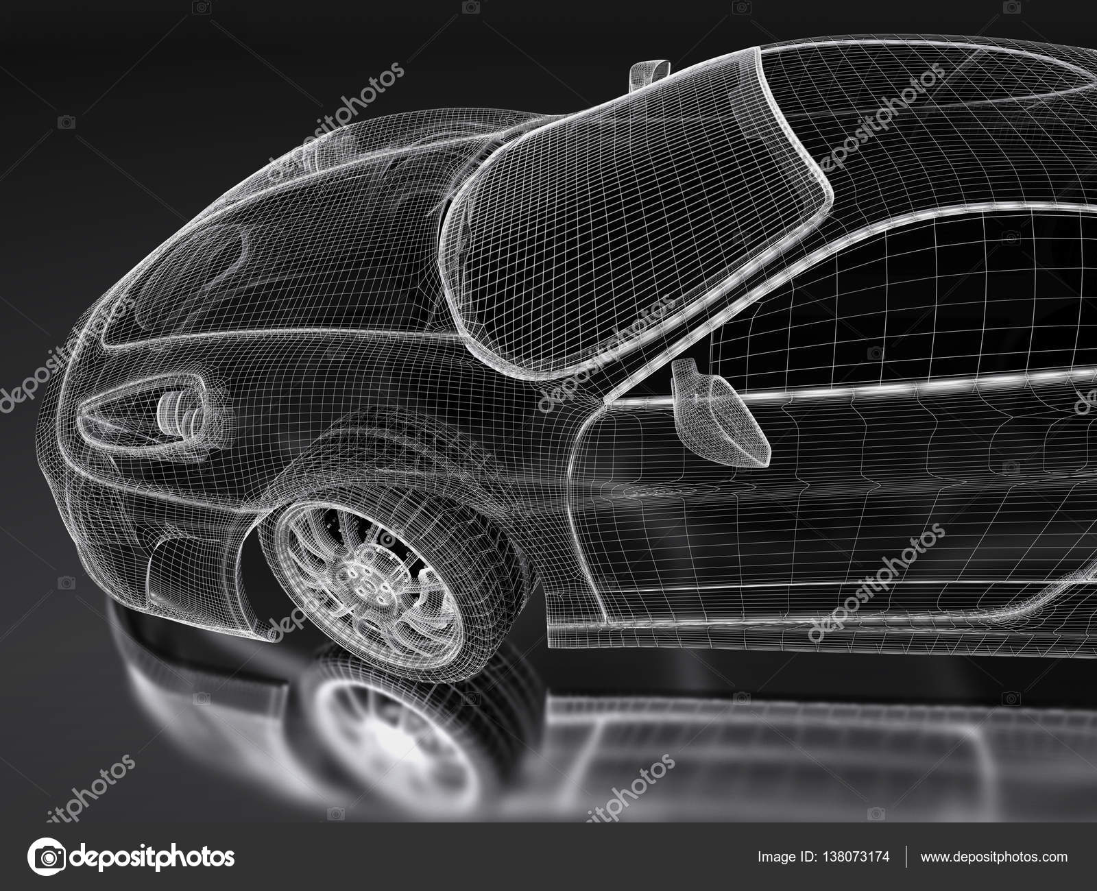 在一个黑色的3d 汽车网——图库图片© Shtanzman #138073174, image size:1600x1300