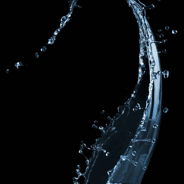 Water splash on a black — Stock Photo, Image