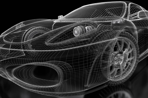 Malla de coche 3D en un negro — Foto de Stock