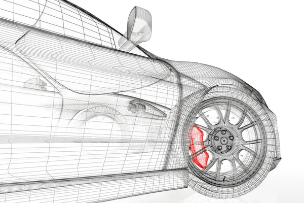 3D-auto net op een wit — Stockfoto