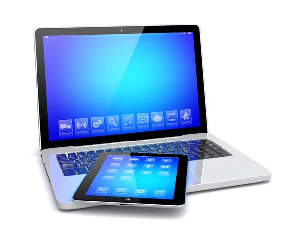 Computer portatile e tablet pc — Foto Stock