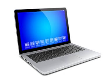 Beyaz bir laptop