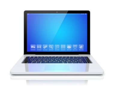 Beyaz bir laptop