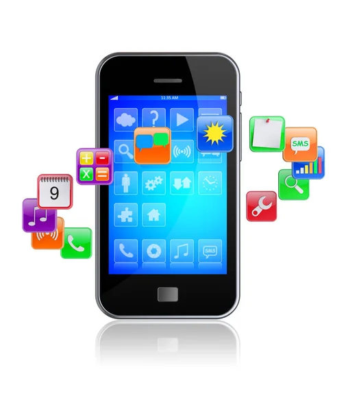 Inteligentny telefon aplikacji ikony — Zdjęcie stockowe