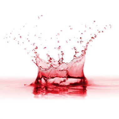 Bir beyaz üzerine kırmızı sıçrama