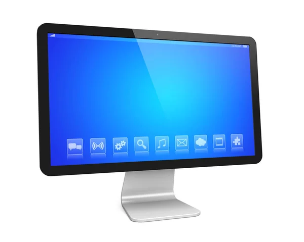 Desktop pc σε ένα λευκό — Φωτογραφία Αρχείου