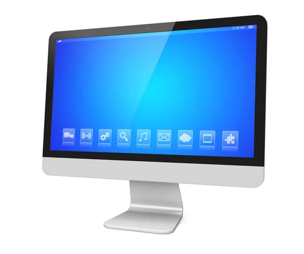 Monitor amplio en un blanco — Foto de Stock