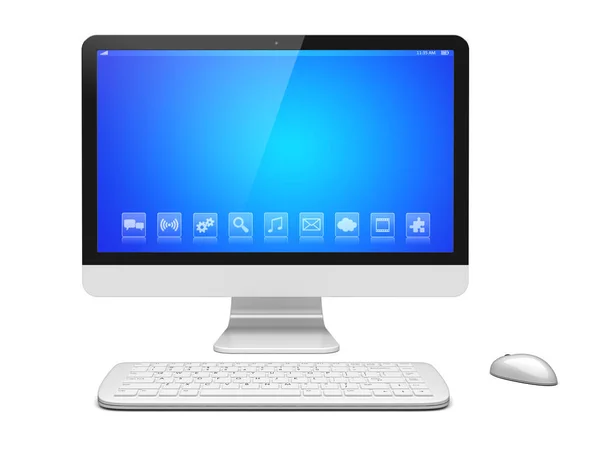 PC de bureau sur un blanc — Photo