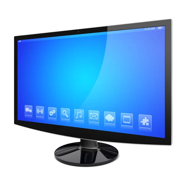 Wide monitor on a white — Stock Photo, Image