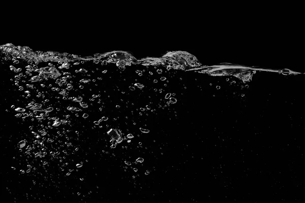 Helder Water Vloeibaar Splash Wave Oppervlak Met Rimpel Bubbels Een — Stockfoto