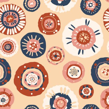 Kusursuz desenli, çiçekli süslemeli, düz elle çizilmiş.