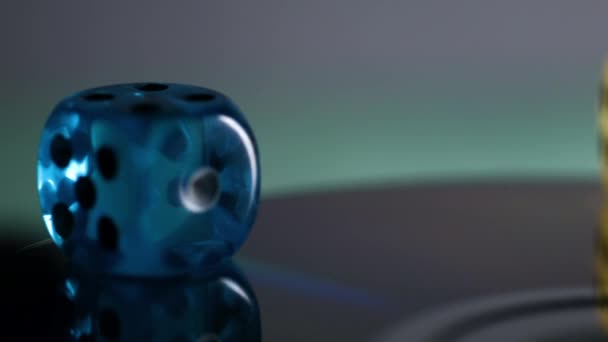 Colorful dice rotate casino — Stock Video