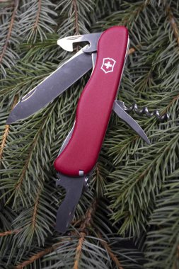İbach, İsviçre 02.02.2020 - Victorinox İsviçre Ordusu bıçak çoklu aracı açıldı