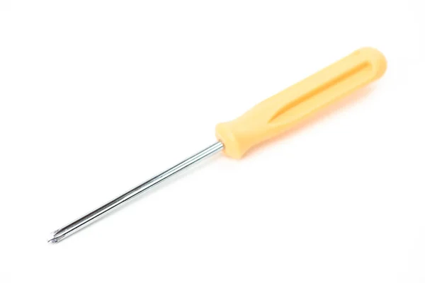 Викрутка помаранчева ручка ізольована на білому тлі Одномісний об'єкт крупним планом — стокове фото