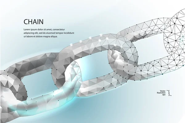 Chaîne Blockchain Signe Lien Faible Conception Poly Internet Technologie Chaîne — Image vectorielle