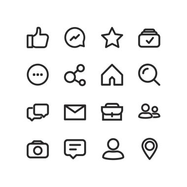 Simge. Sosyal ağ simgeleri. Vektör simgeleri Internet Set simgeleri.