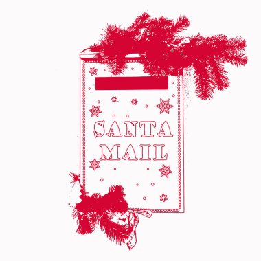 Çocukların Noel Baba'ya onların Noel mektup göndermek posta kutusu