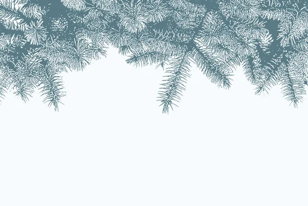 Κλαδιά δέντρων ελάτης σε φόντο γαλάζιο ουρανό με αντίγραφο χώρου — Φωτογραφία Αρχείου