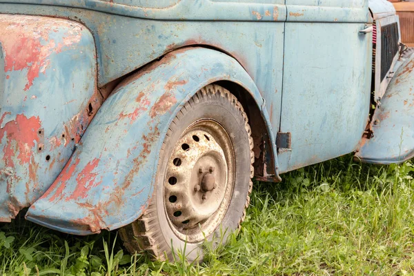 Pièces Vieux Véhicules Rouillés Abandonnés Voitures Écrasées Dans Casse Casse — Photo