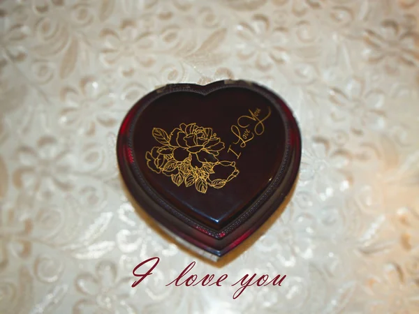 Inima Iubirii Valentines Background Valentine Day Ziua Dragostei Cutia Inima — Fotografie, imagine de stoc