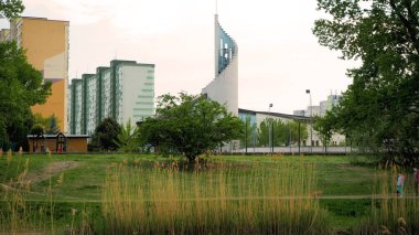 Slovakya 'nın Bratislava kentindeki modern Slovakya kilisesi.