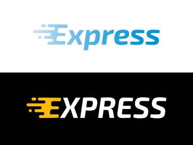 Transport logistic or Express delivery post mail logo for courier logistics shipping service. Vector isolated Express motion icon template for transportation and postal logistics company design clipart