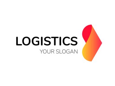 Lojistik ok logosu fro kurye veya hızlı teslimat şirket veya ulaşım hizmeti kavramı nakliye taşıma. İzole ileri ok simgesini hızlı teslimat ya da lojistik ve post posta tasarım vektör